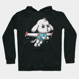 cute dog flying on robot wings Hoodie